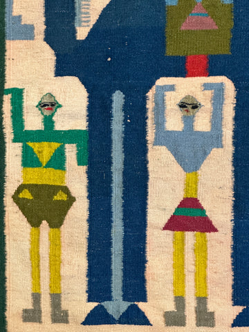 VINTAGE HANDMADE TUNISIAN GUFSA KILIM, TAPESTRY